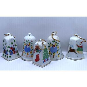Vintage Lilian Vernon LVC Porcelain Miniature Christmas Bells Boxes‎ 1989 1986